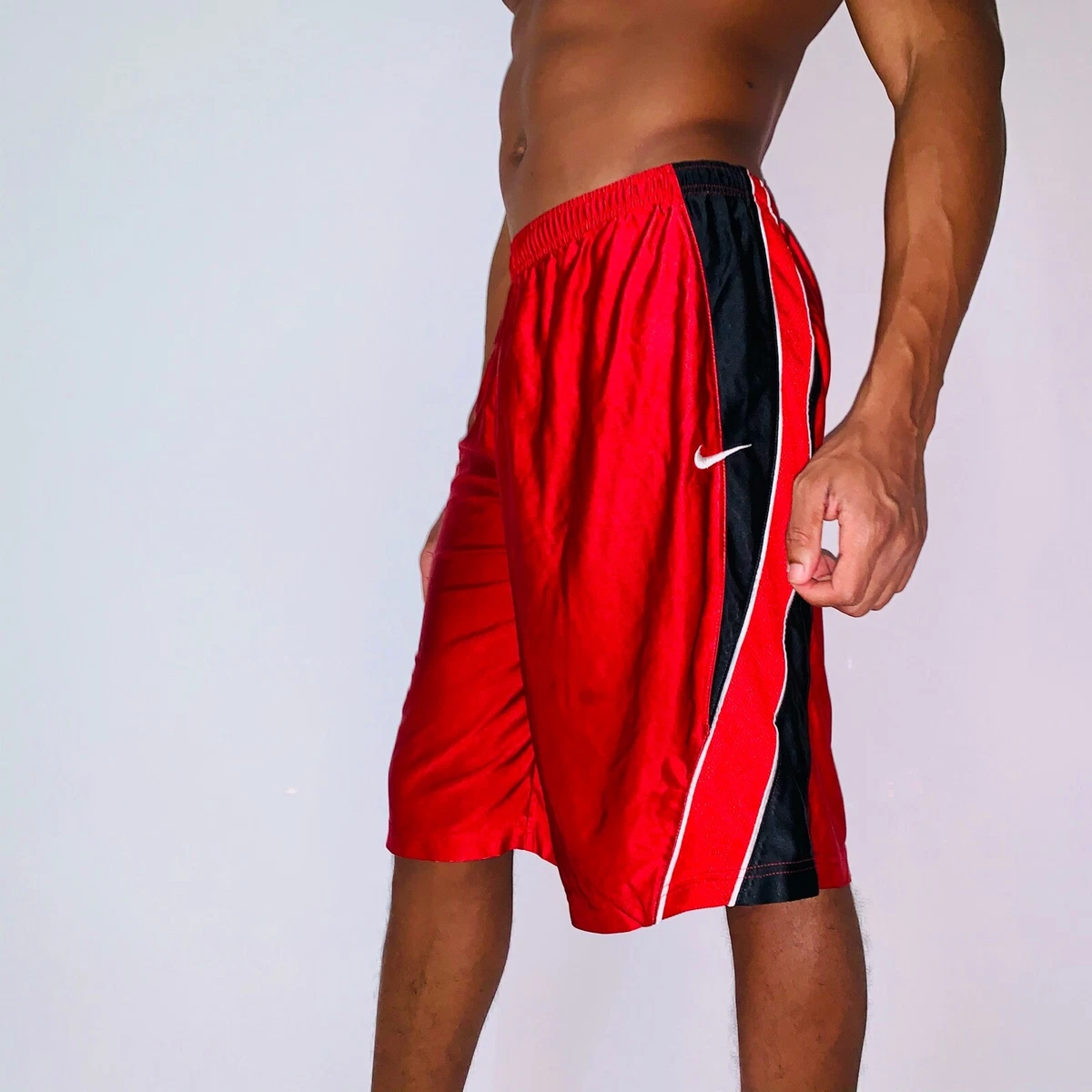 Rare Nike Basketball Dazzle Shorts Silky Smooth Red YXL Men Small