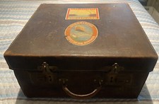 Valigia/cappello da viaggio in pelle vintage antiquariato retrò vecchia rara unica nel suo genere!!
