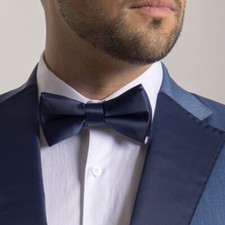 Bow Tie Fashion Mens  BLUE SATIN BOW TIE Men  s Accessories Bow Tie Satin