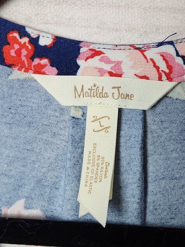 Matilda Jane Women's Blue Floral Brilliant Daydream Be Bold Romper Size L - Picture 3 of 6