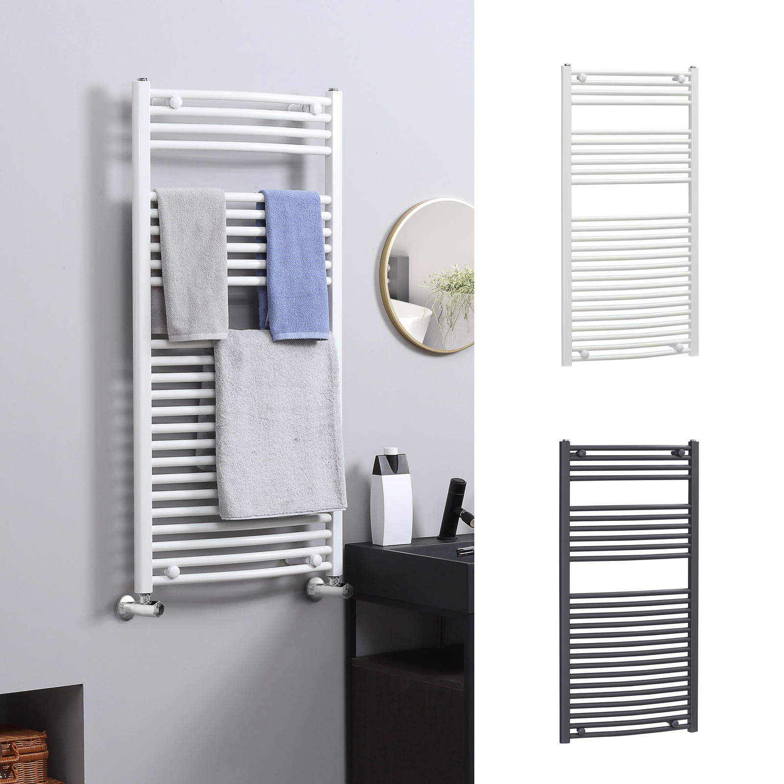 Heated Towel Rail, Hydronic Bathroom Ladder Radiator Heating 600mm x 1200mm  | eBay