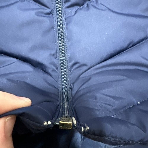 LANDS' END Women's Navy Blue Goose Down Puffer Vest Sz Medium 10-12 - Picture 9 of 11