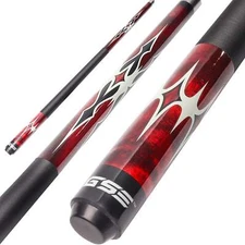 GSE Red 58" 2-Piece Canadian Maple Pool Cue Sticks for House/Bar(18oz -21oz)