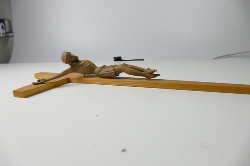 Kreuz Jesus Holz 48cm Kruzifix 60er Jahre Vintage X-1824 - Picture 4 of 9