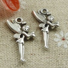 Free Ship 140 pcs tibetan silver angel fairy charms 25x14mm L-655