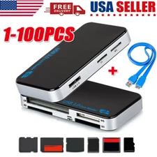 USB 3.0 Memory Card Reader Adapter 5GBPS Fit CF/TF/SD/Micro SD/XD/M2/MS Card LOT