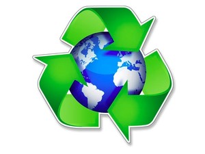 4x4 Inch Recycle Around The Earth Logo Sticker Decal Recycling