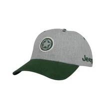 Jeep Star and Logo Cap with Hook and Loop Closure in Green and Gray