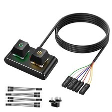 External PC/ATX Switch RGB LED HDD Light 2M/6.5FT Desktop Power Button Metal