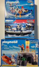 Playmobil 5626 Leuchtturm Rettung + 5263 Zoll Boot + 5131 Fischer Schiff NEU OVP