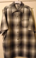 CALTOP MEMS FLANNEL SHIRT SIZE LARGE GRAY NEW OLD SKOOL HIP HOP CHICANO