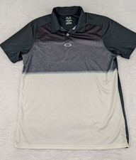 Oakley Hydrolix Polo Shirt Men's M Black/Gray Short Sleeve Golf Lightweight