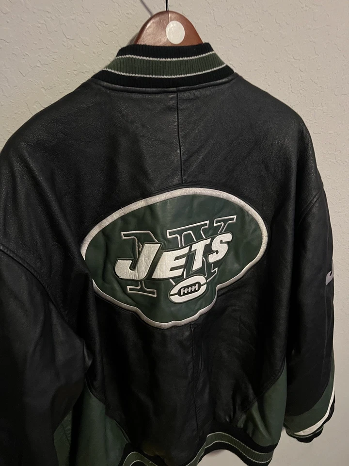 CHAQUETA BOMBER DE CUERO G-3 de los New York Jets de la NFL Carl Banks TALLA XXL  Foto 4 de 4