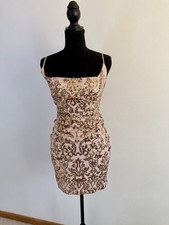 Windsor Gold Sequin Mini Dress NWT Small Nude Party Cocktail Homecoming