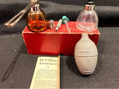 Vintage DeVilbiss #16 Art Deco Glass Perfume Atomizer Bottle Rubber Bulb