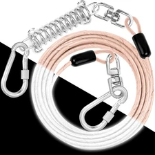 Dog Tie Out Cable: Reflective 30 ft Heavy Duty Dogs Chain with Shock Absorbing