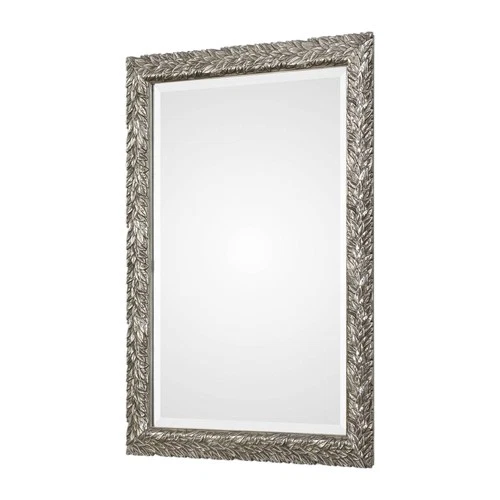 Rectangular Vanity Wall Mirror Beveled Silver Leaf Frame 24 3/4" Wide Bathroom - Picture 3 of 4