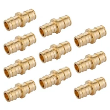 10-PCS 1/2"x1/2" Pex A Expansion Brass Fitting Straight Coupling F1960