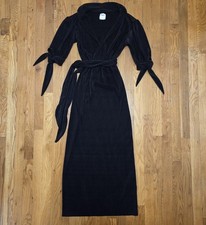 Tach Vintage Inspired Womens Graceful Sophisticated Black Ribbed Maxi Dress S