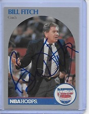 Basketball Card IP auto NBA BILL FITCH New Jersey Nets 1990-91 Hoops