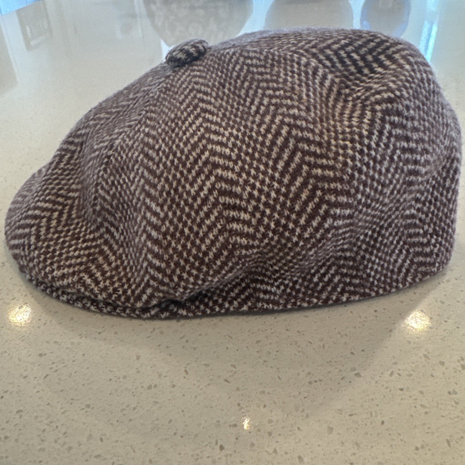 Kangol Heritage Herringbone 504 Flat Cap Gray Tweed Wool Blend - Medium image 4