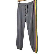 Sundry Rainbow Stripe Accent Drawstring Sweatpants Gray Sundry Sz 1 Small 4-6