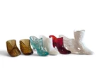Vintage Fenton Glass Shoe Slipper Lot 7 White Milk Glass Ruby Aqua Amber Boots