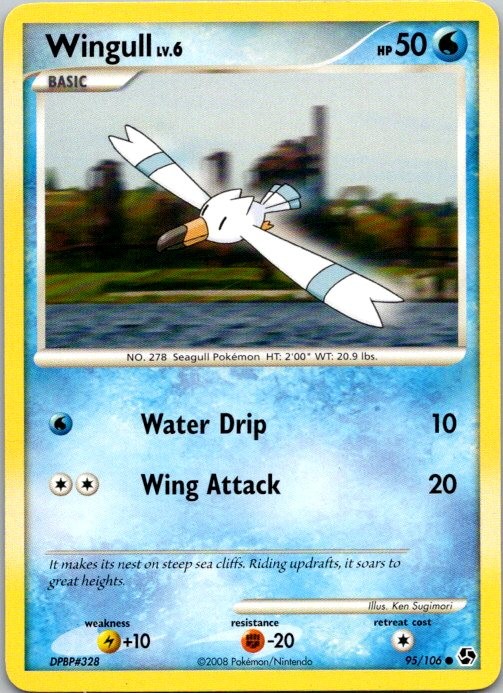 Wingull 95/106 Common Great Encounters Pokemon Moderately Played