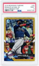 Ronald Acuna Jr. Braves Baseball Slabbed Rookie Card Item#14547026 COA. rookie card picture