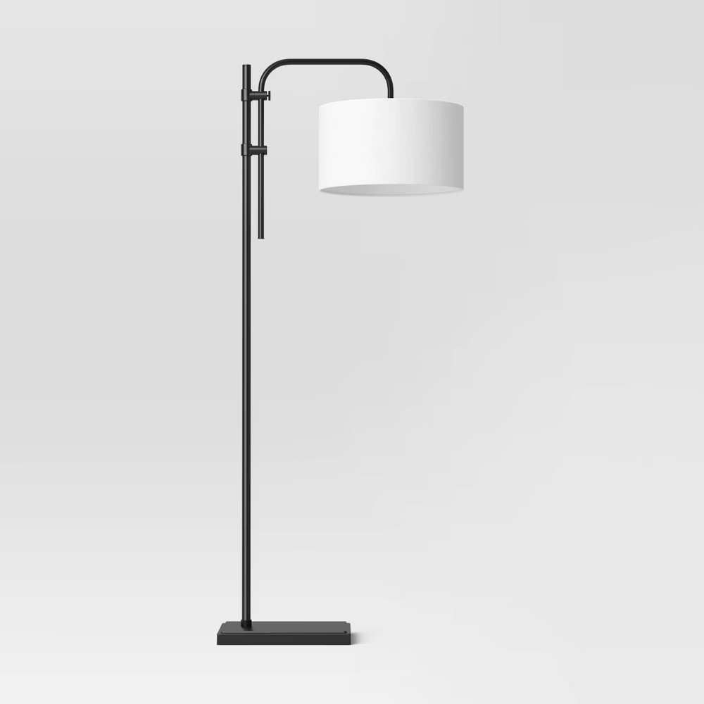 Threshold Knox Floor Lamp Modern Standing Metal Frame Drum Shade Black 72x16 10290₽
