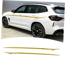 Vinyl Car Body Side Stickers, BI010 Sports Racing Stripes Graphic Gold