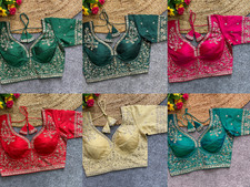 Saree Blouse Readymade Designer Sari Choli Indian Party Wear Bollywood Dress