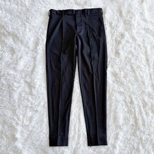 Prada Nylon Slacks Pants Italy Stretch Zip Hem Black 46 Used