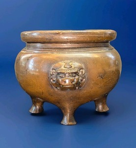 Antique Bronze Koro Incense Burner Individual Buddhist Altar Burner 2in