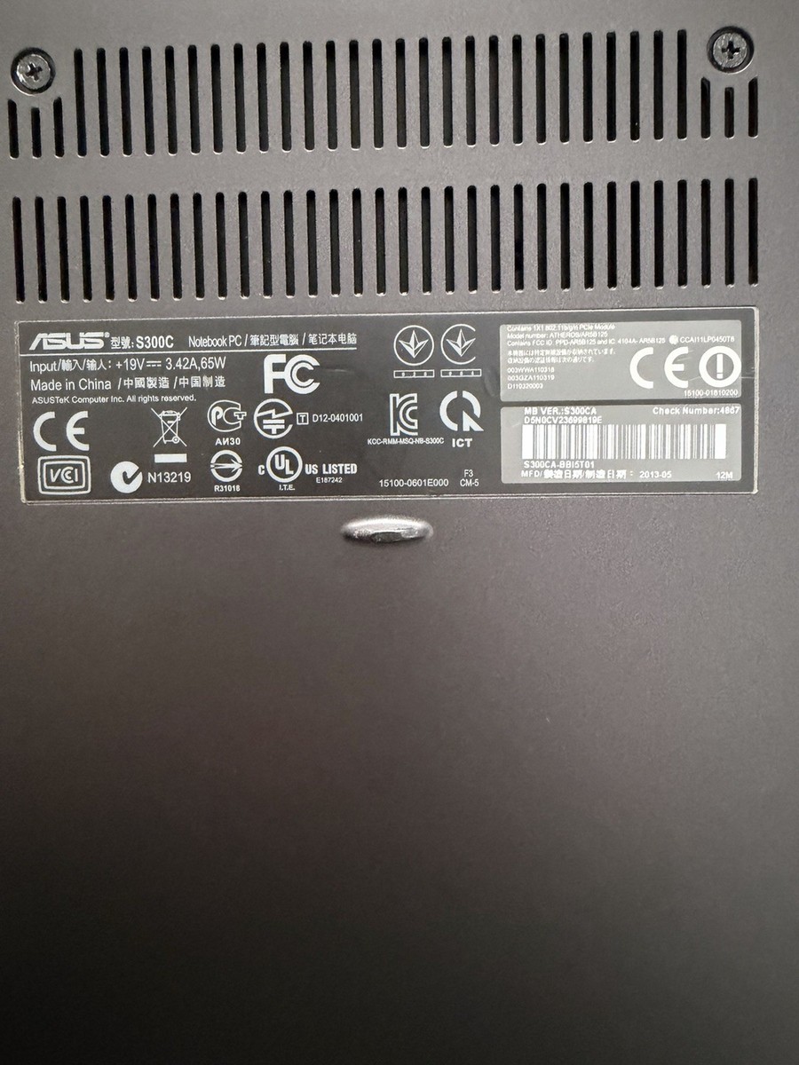 ASUS Laptop (Model S300C) – Not Working / For Parts or Repair | eBay