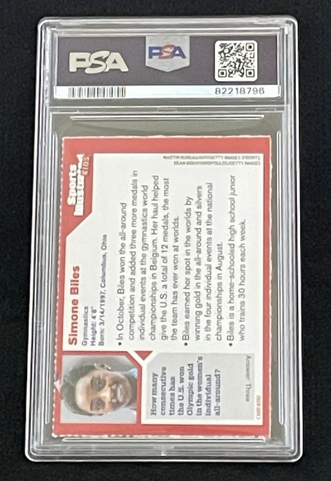 SIMONE BILES ROOKIE 2014 Sports Illustrated SI para crianças ginasta olímpica PSA 8 - Imagem 2 de 2