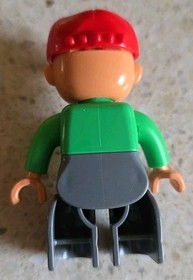 LEGO DUPLO - GREEN GREY ROAD RESCUE MECHANIC - 4964 - VINTAGE USED