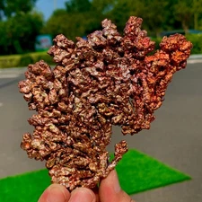 290G Rare!! iridescent Native Copper crystal mineral specimen