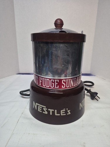 Vintage Retro Nestle's Hot Fudge Sundae Nestle Warmer Chocolate 1950 Broken Asis