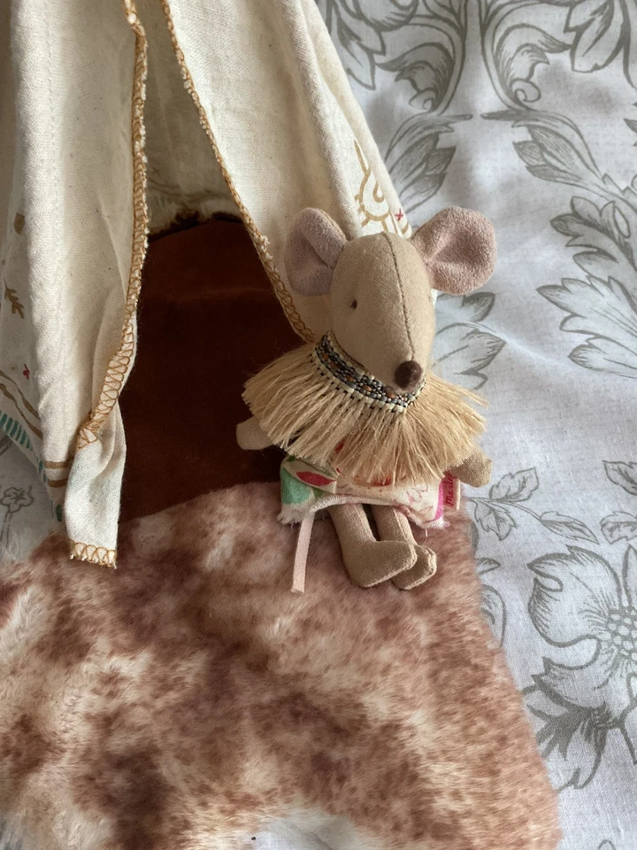 Maileg kleine Schwester Feder Maus & Tipi Tipi - super selten nicht mehr produziert - sehr guter Zustand  - Bild 4 von 4