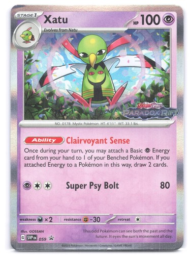 Xatu (Prerelease) 059 Scarlet & Violet Promo Holo Rare NM