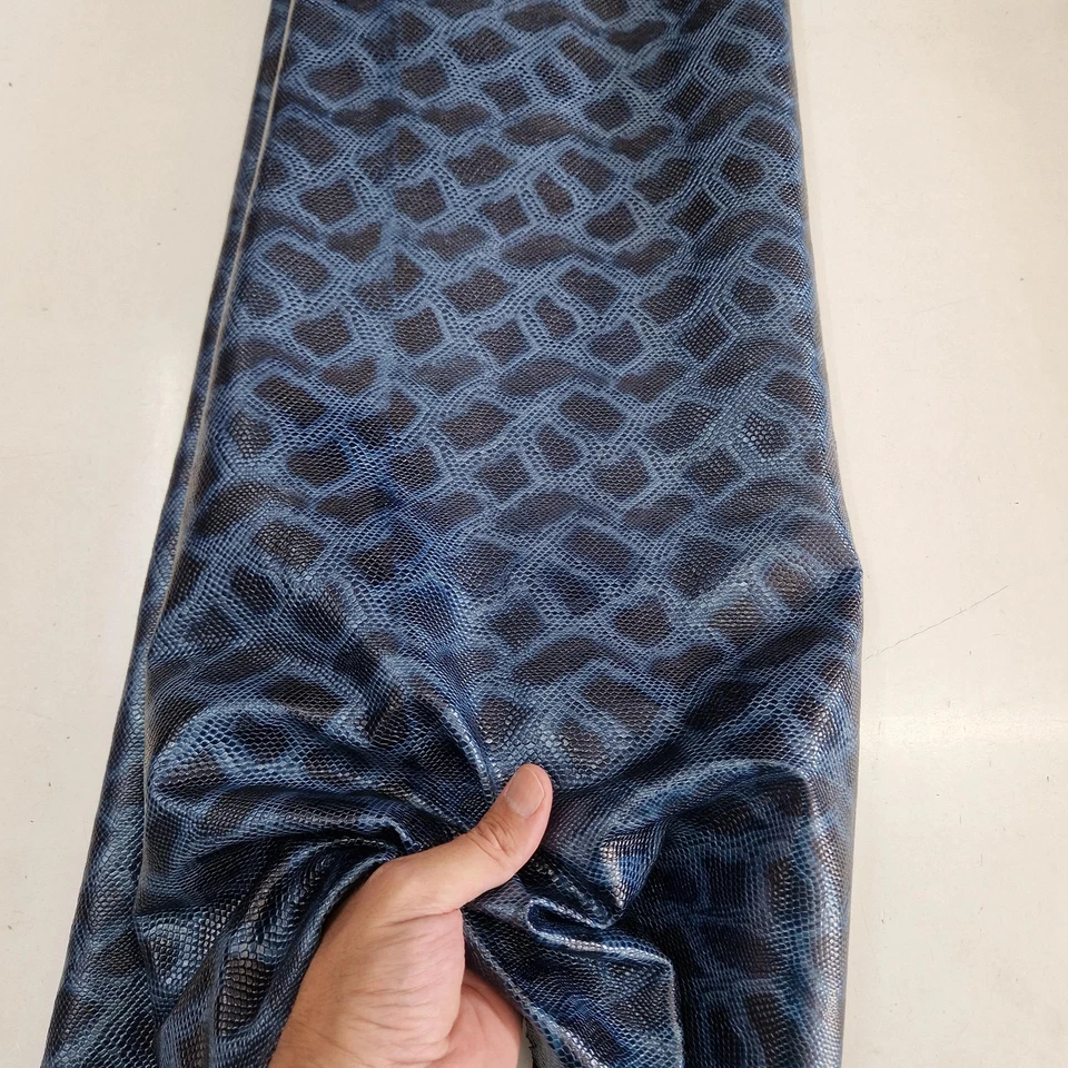 Glossy Snake Embossed Cow Leather Sheet: Italian Leather Crafts - Image 3 of 4