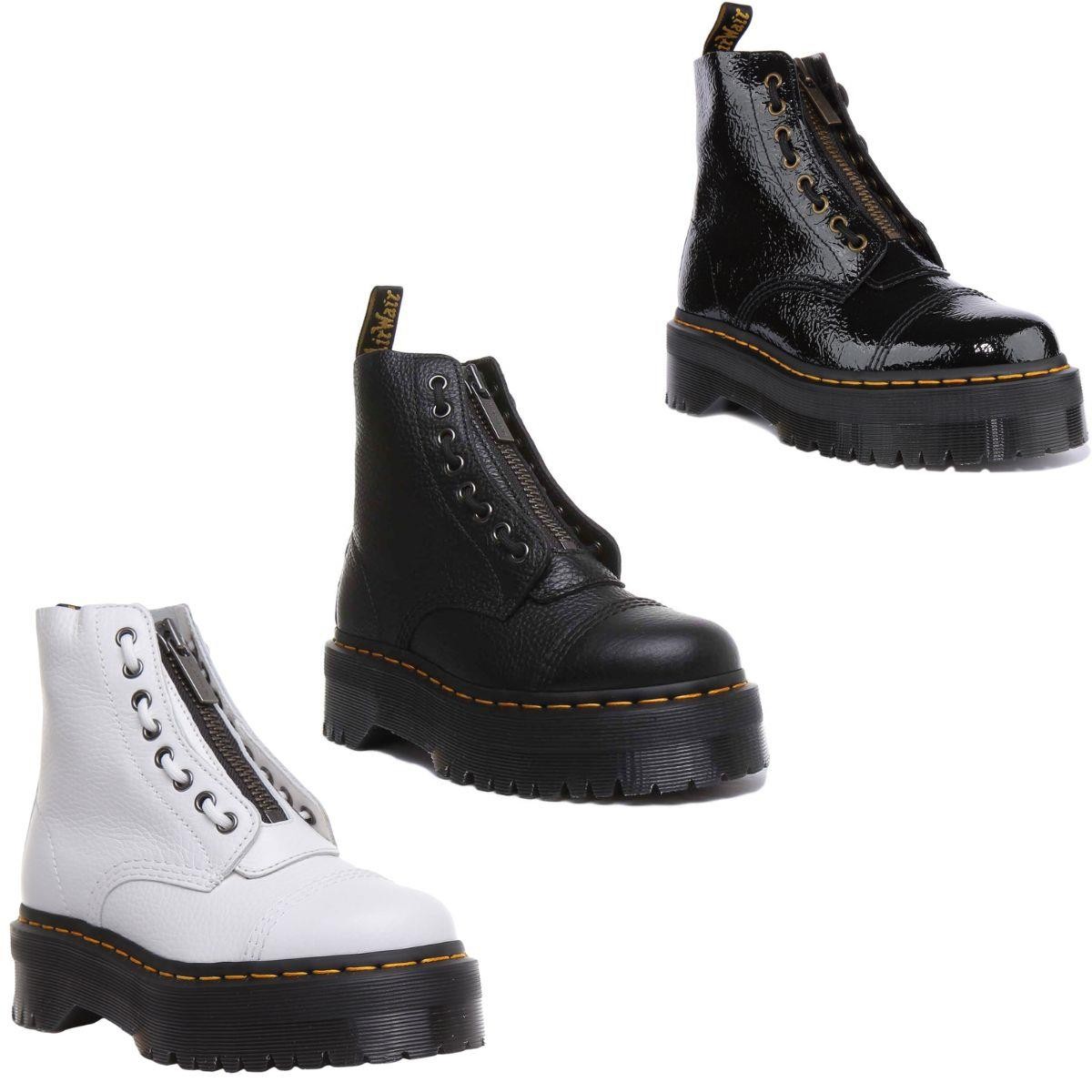 Dr Martens Sinclair 8 Eye Zipped Tongue Platform In Black Size US