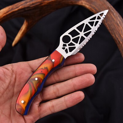 Custom HandMade Hunting Bushcraft Knife High Carbon Steel Serrated Blade 2876