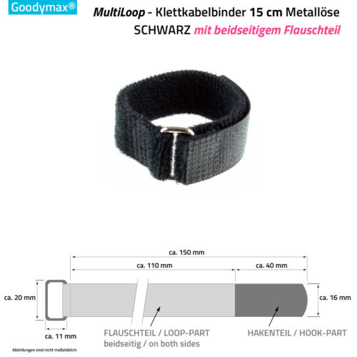 Klettkabelbinder Multiloop back to back Flausch Universal Klett Band Kabelbinder - Afbeelding 4 van 9