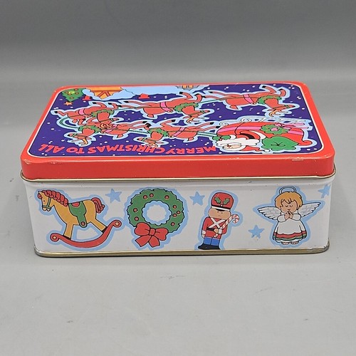 VTG JSNY Miniature Christmas Magnet Set of 12 with Santa Sleigh Metal Tin - Picture 11 of 12