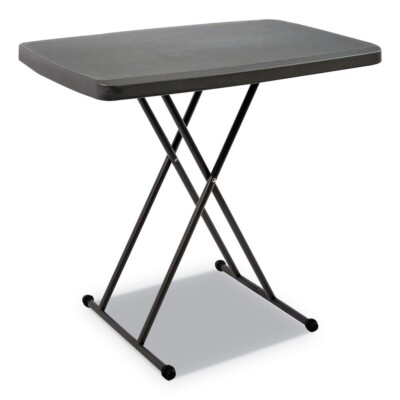 Iceberg 65491 30'' x 20'' x 25'' - 28'' Personal Folding Table - Charcoal New