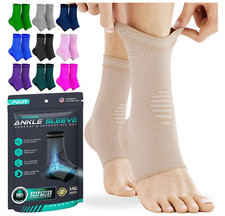 Foot  Ankle Brace Socks for Sprained Ankle Compression Sleeve, Skin MEDIUM 