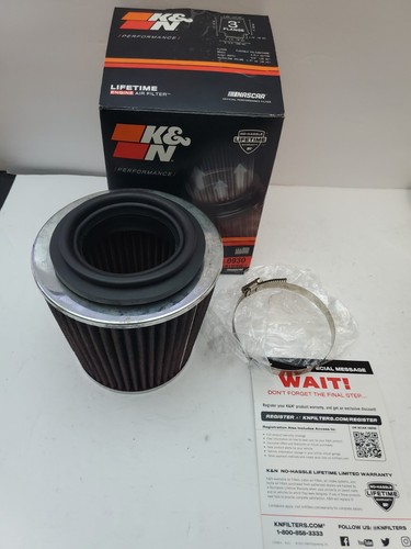K&N Fits Universal Rubber Filter - Round Tapered 6in Base OD X 3in Flange ID