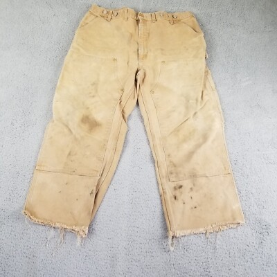 Carhartt Double Knee Pants Logger Cut 42x27 Fit Distress Grunge Baggy Trashed